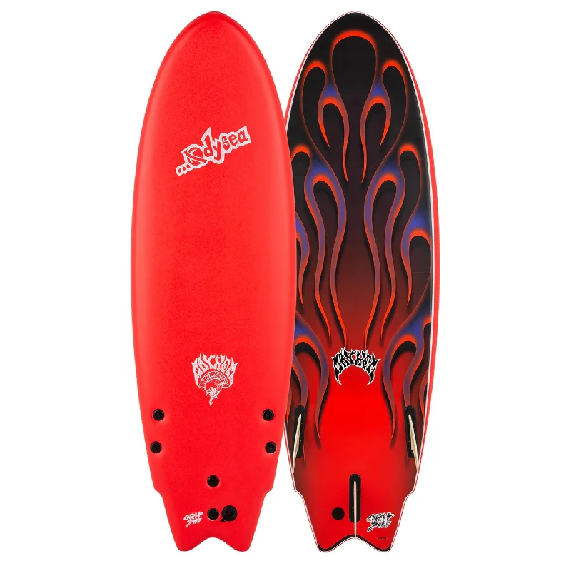 surfboards for effortless paddle takeoff-Catch Surf Odysea X Lost RNF 5'5 Soft Surfboard - Red