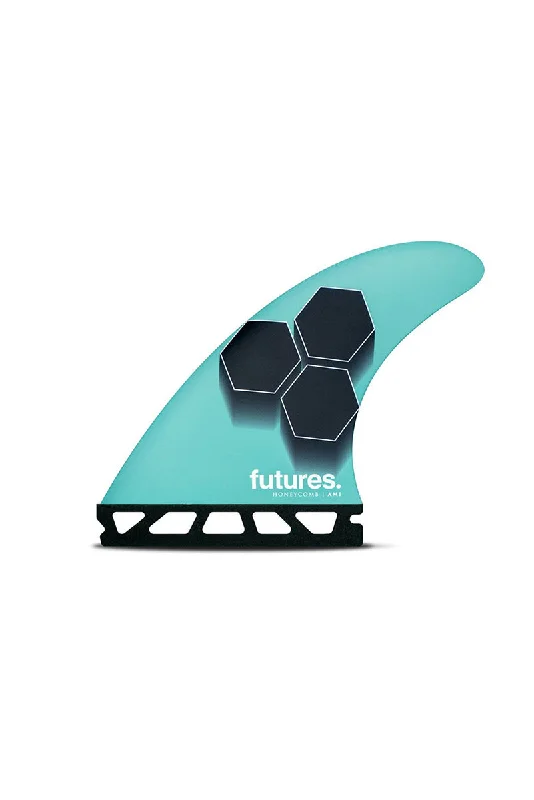 surfboard fins for increased comfort and control-Futures Fins AM1 Honeycomb Thruster Fin - Teal / Navy