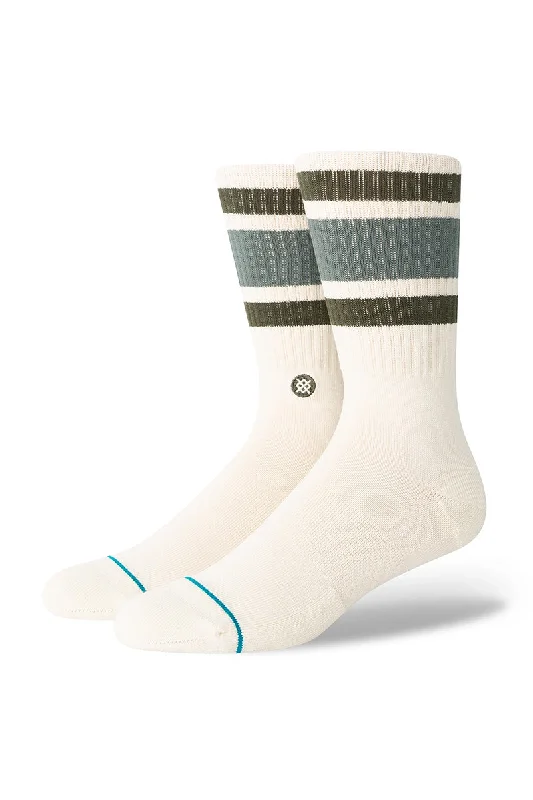 surf clothing with breathable materials for heat-Stance Boyd Crew Socks - Vintage White