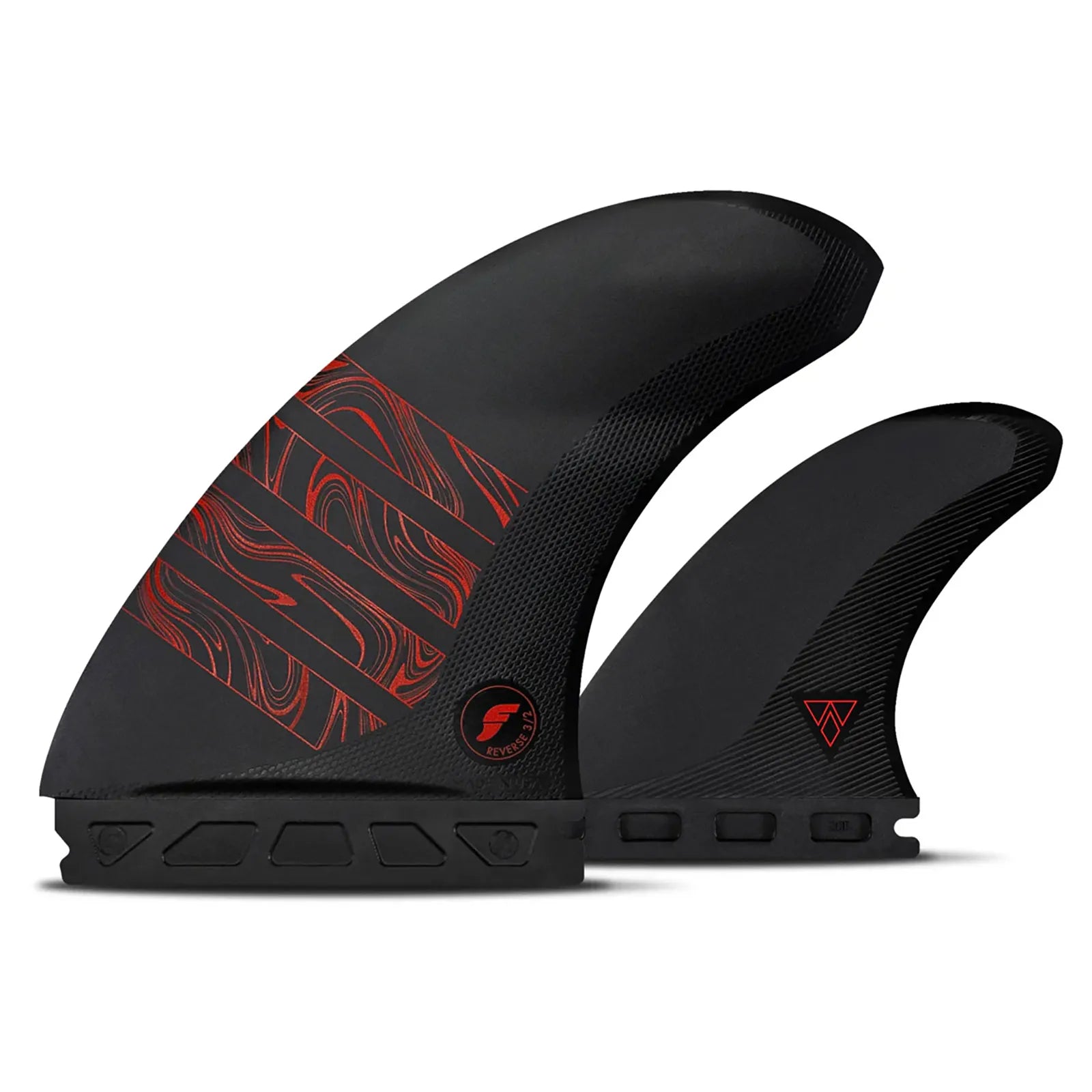 surfboard fins with enhanced flex for smooth rides-Futures Fins 3/2 Alpha Reverse Twin +1 Fin Set - Carbon/Red