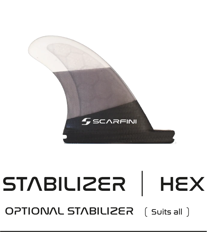 surfboard fins with larger surface area for stability-Scarfini Carbon Base Stabilizer