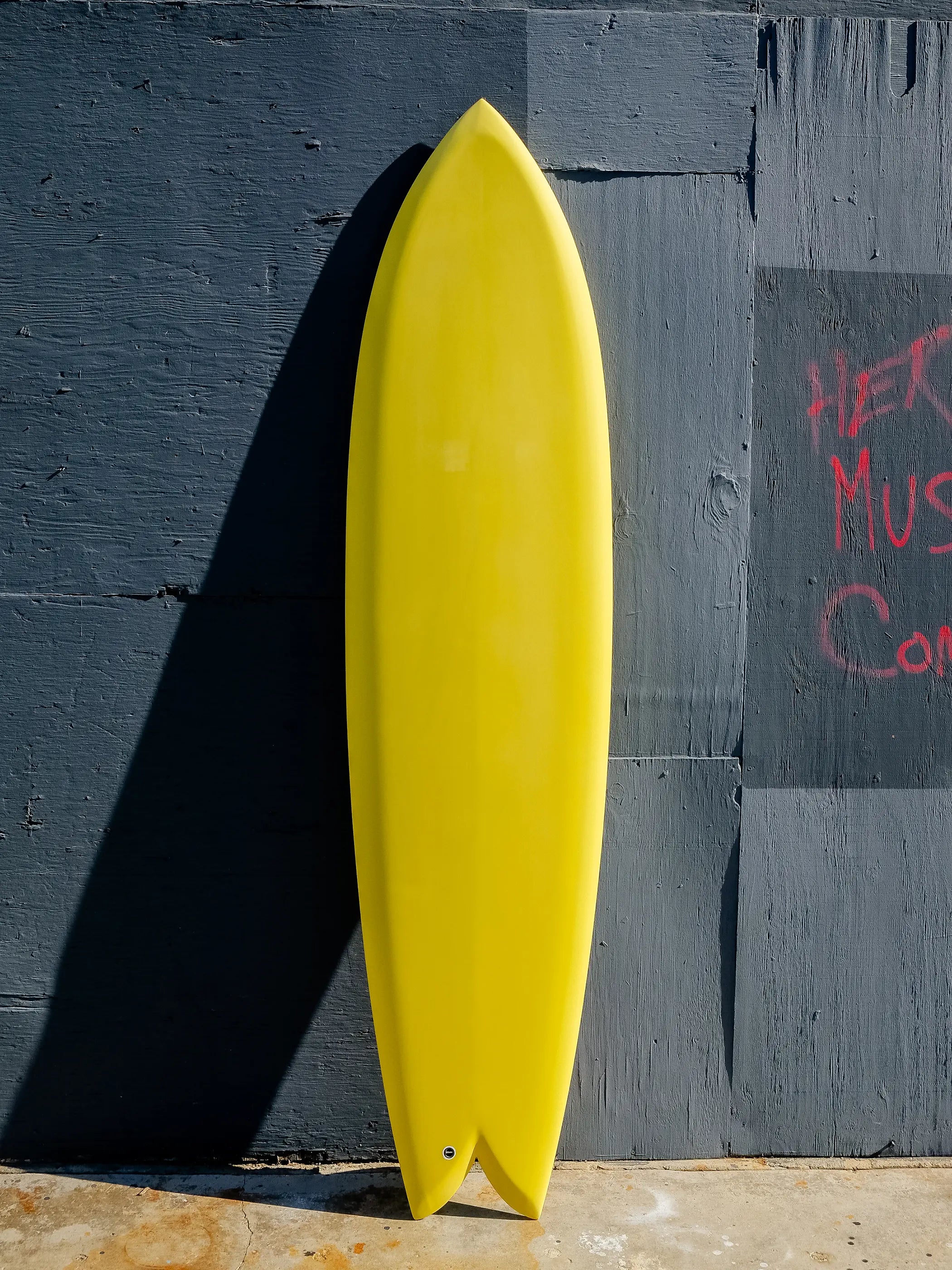 surfboards with a mix of flexibility and rigidity-Deepest Reaches | Mega Fish 7’7” Old Yellow Surfboard