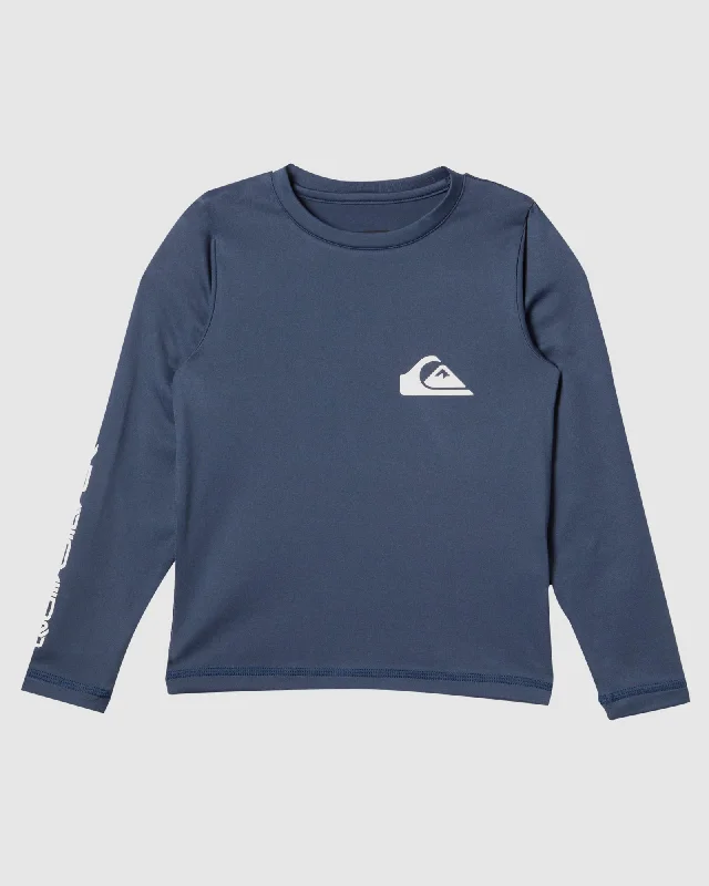 surf clothing for performance during intense waves-Boys 2-7 Everyday Long Sleeve UPF 50 Surf Shirt