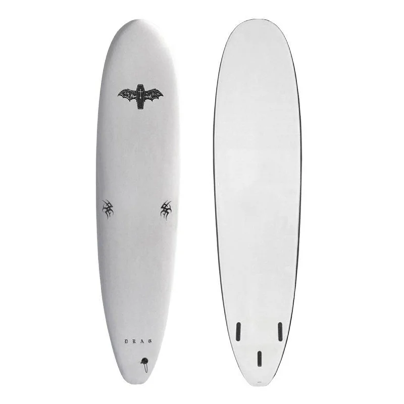 surfboards with low drag for increased speed-Drag Coffin 7'0 Thruster Soft Surfboard - White