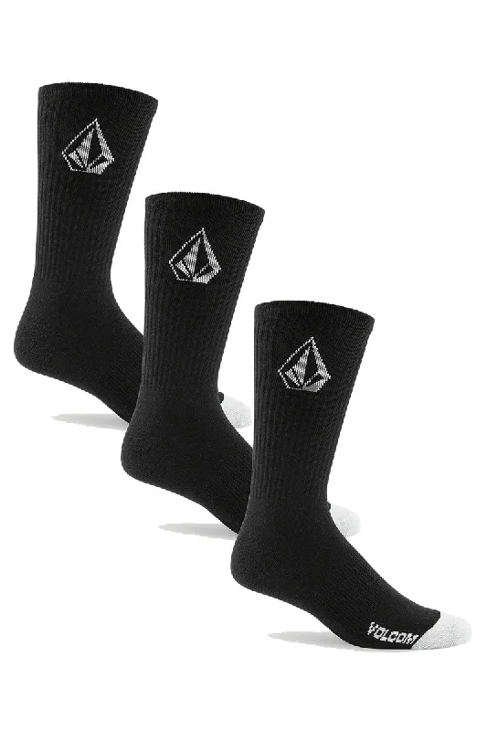 best surf rash guards for protection-Volcom Full Stone Sock 3 Pack - Black