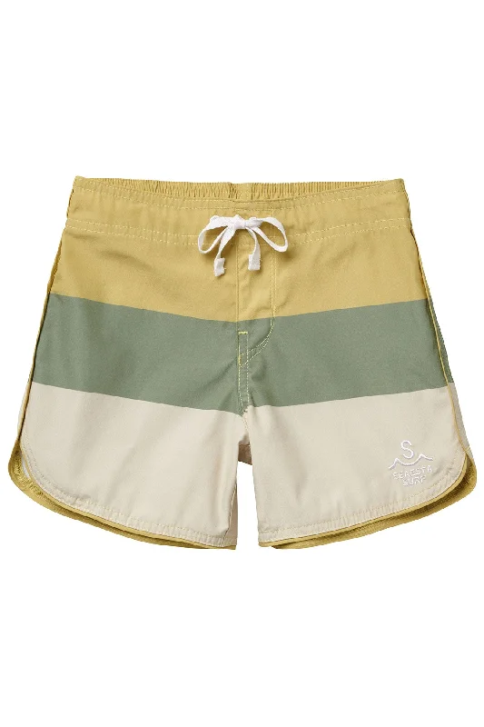 surf clothing for fun and performance at the beach-Seaesta Scallop Retro Flare Boardshort / Triple Scoop / Key Lime / Boardshorts