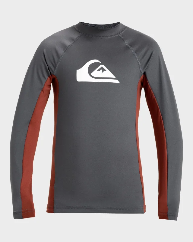 surf clothing for optimal water resistance-Boys 8-16 Everyday Long Sleeve UPF 50 Surf T-Shirt