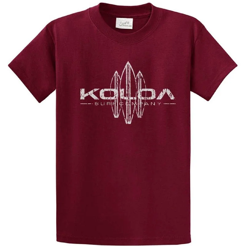 surfboards with carbon-fiber reinforcements-Koloa Surf Co. Vintage Surfboard Logo T-Shirts