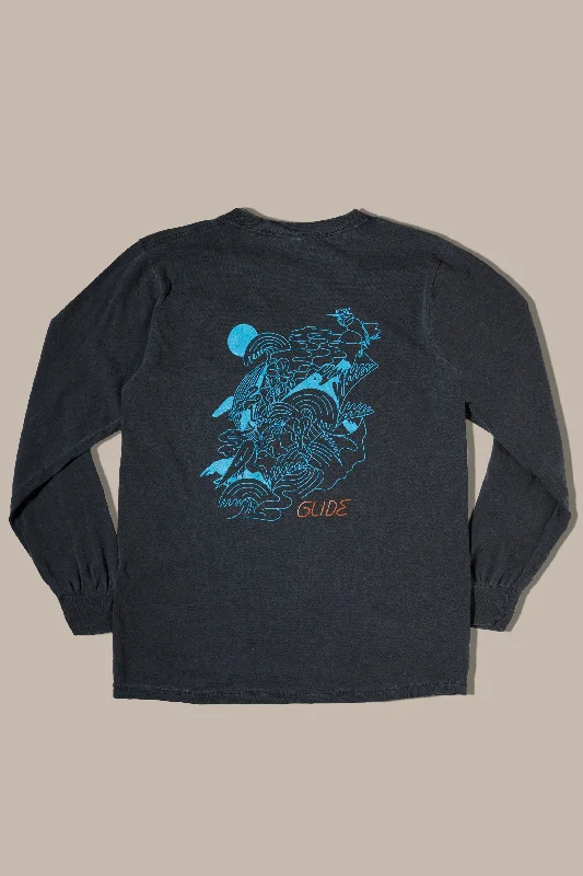 surf clothing with flexible, soft fabrics-Glide x Valdes Studio - LS Tee, Pepper