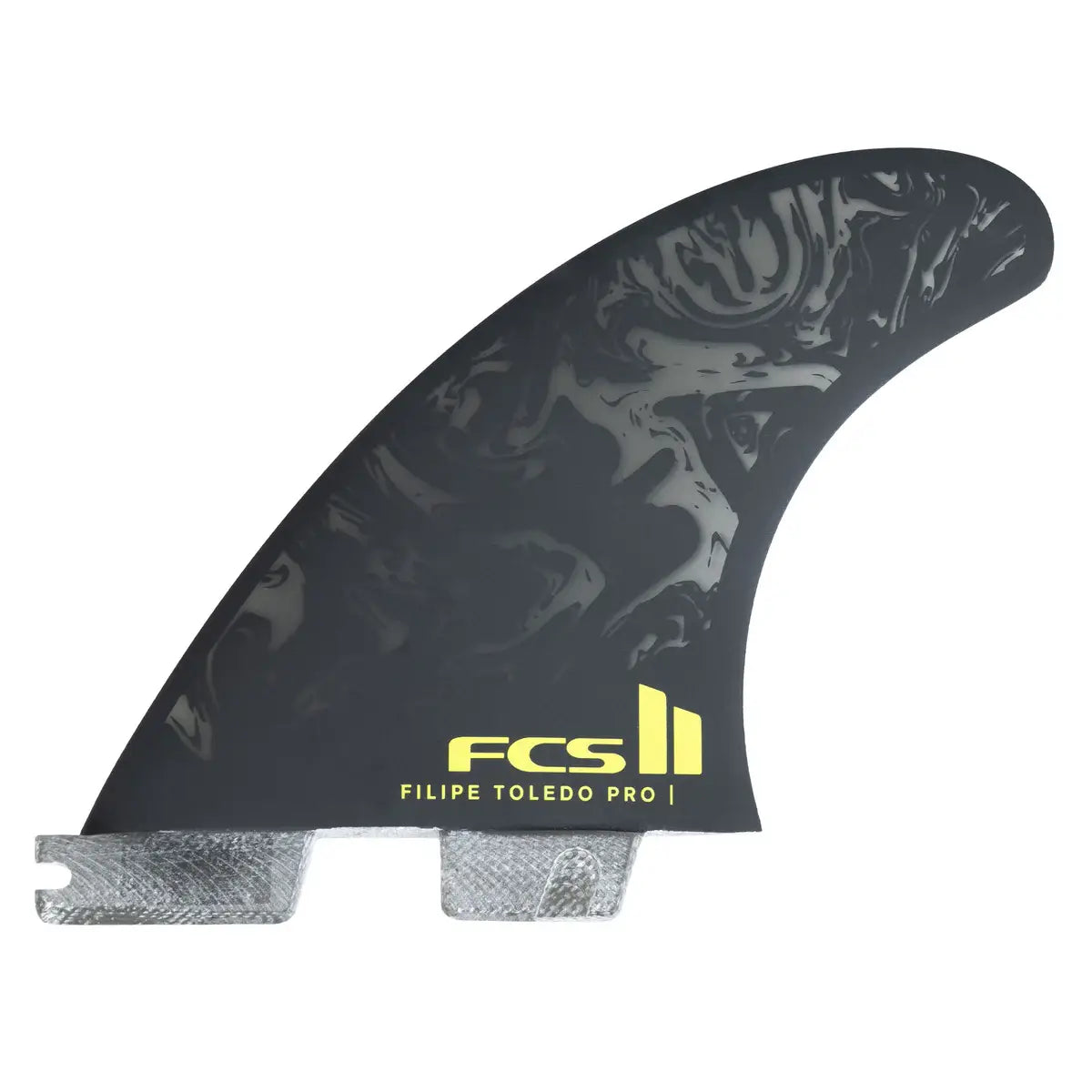 surfboard fins for increased wave-holding ability-FCS II Filipe Toledo PG Tri Fin Set - Black/Acid