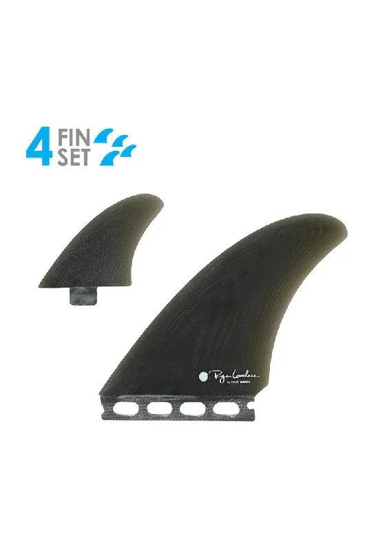 surfboard fins for increased paddling power-True Ames Lovelace Twinzer Twin Fin Set - Smoke