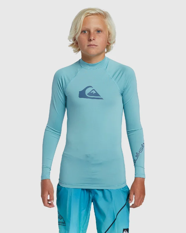 surf clothing for easy movement in the surf-Boys 8-16 All Time Long Sleeve UPF 50 Rash Vest