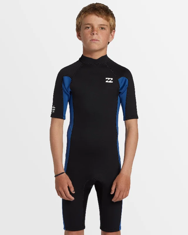 surf clothing for comfortable surf travel-Boys 8-16 2/2mm Foil Back Zip Springsuit