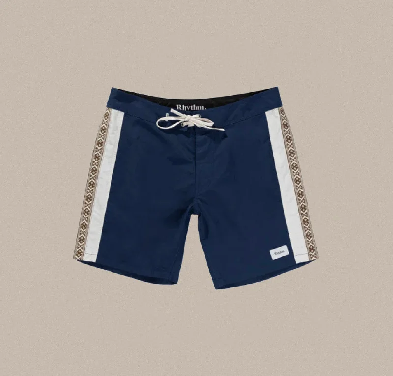 surf clothing for stylish beachwear-Rhythm Heritage Stripe Trunk - Navy