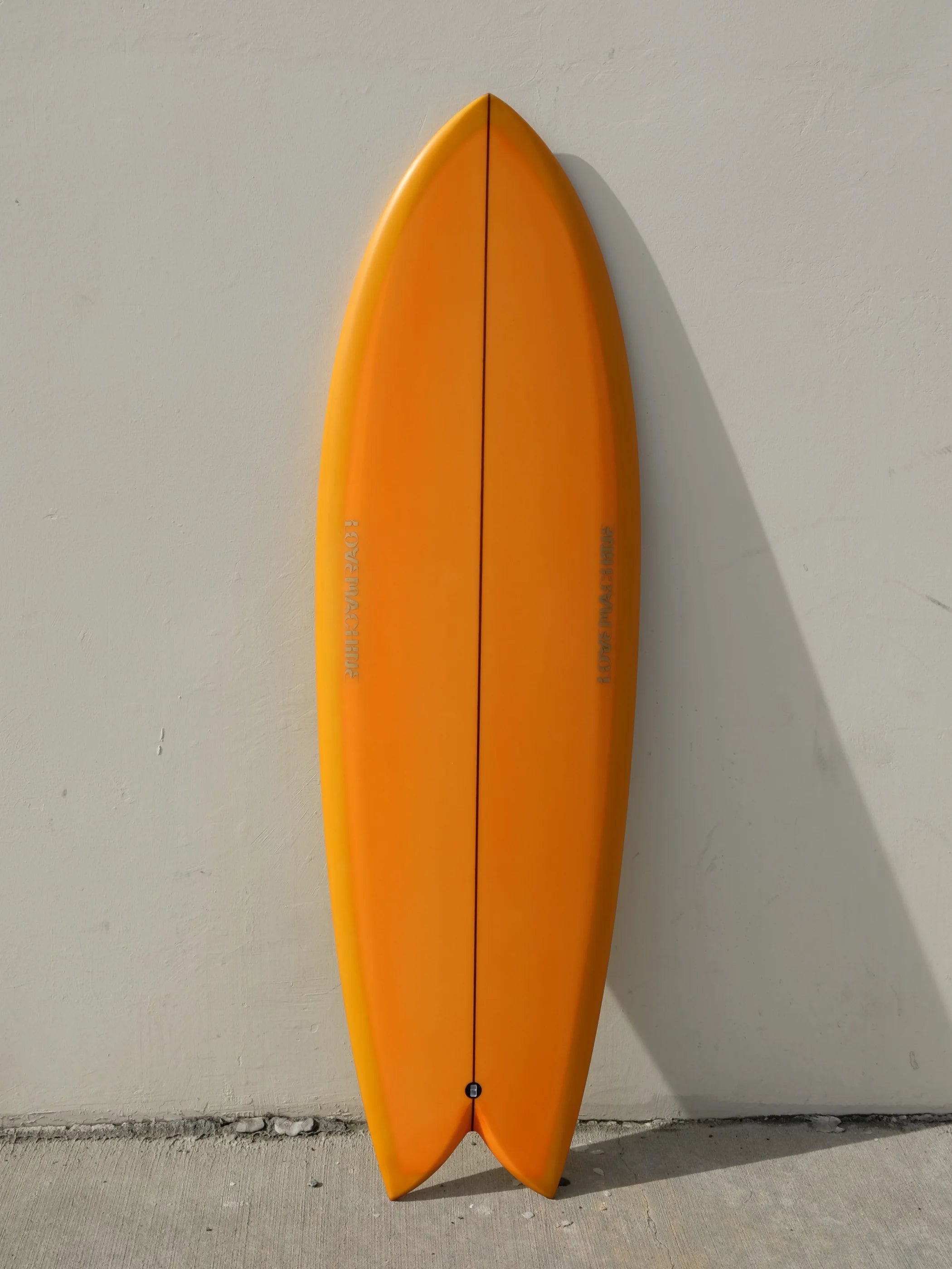 surfboards for aggressive surf styles-Love Machine | 5'9" Wills Fish I Orange/Yellow Surfboard