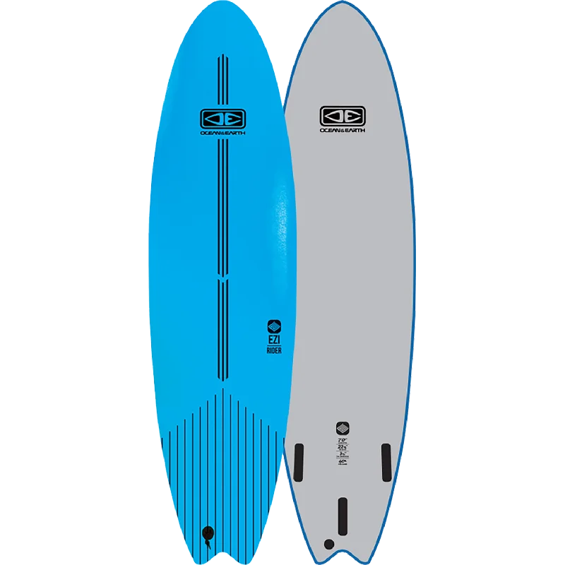 surfboards for quick response in the water-O&E Ocean & Earth Ezi-Rider Softboard 7'0" Blue - Surfboard